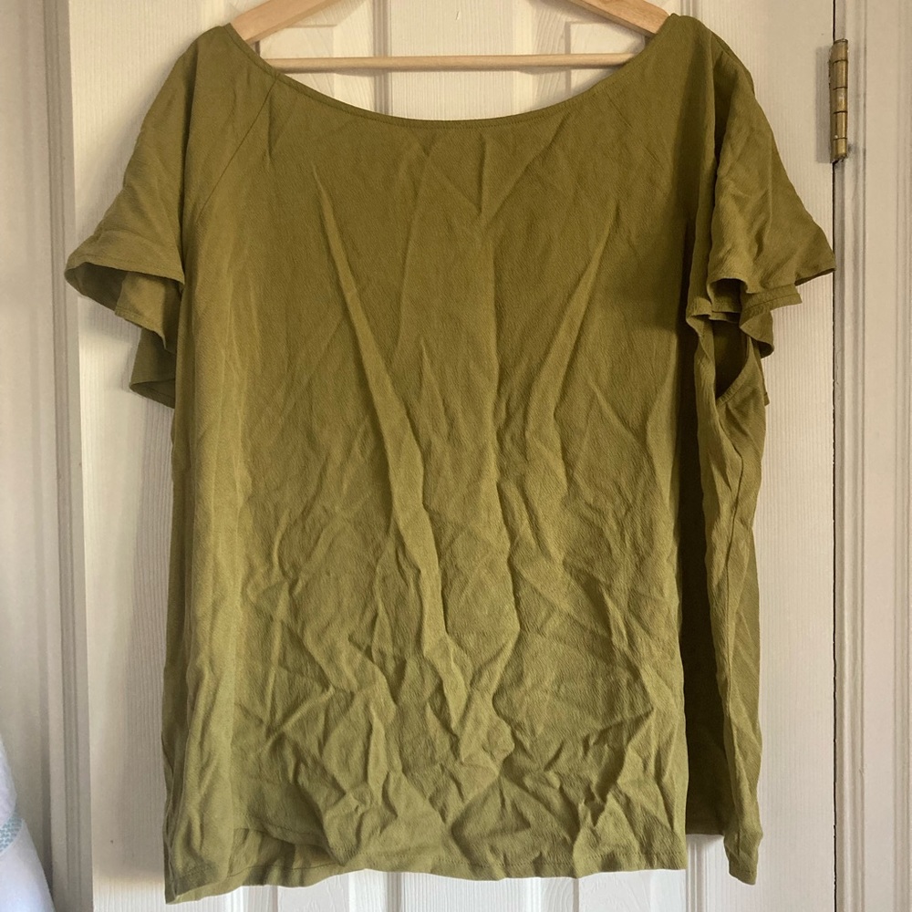 NWT Anthropologie 2X Green Blouse